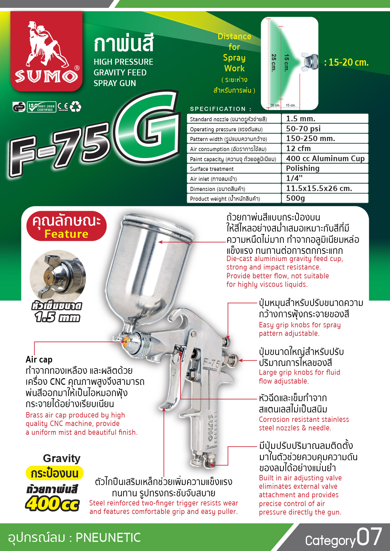 กาพ่นสี F-75G--1.5mm